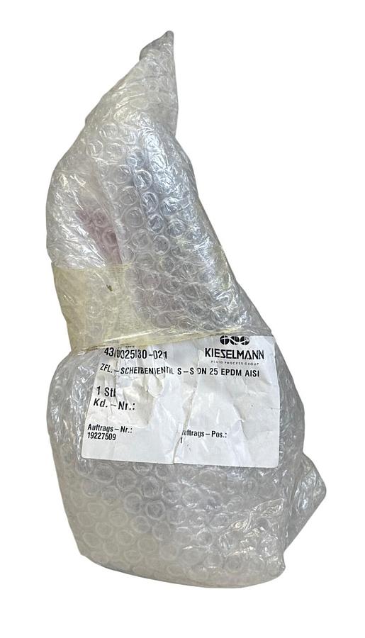 Used KIESELMANN 4310025130-021 / 4310025130021 BUTTERFLY VALVE 1'' SS DN25 EPDM NSMP
