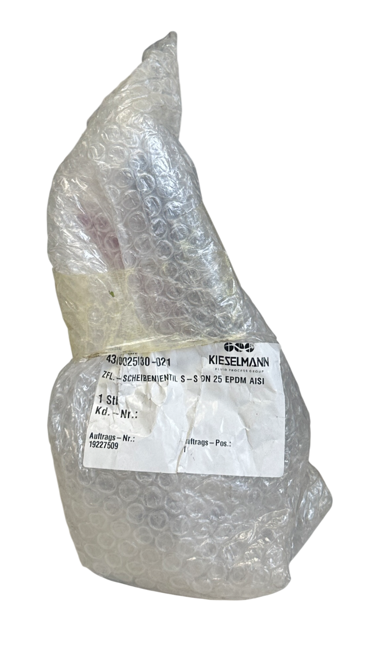 Used KIESELMANN 4310025130-021 / 4310025130021 BUTTERFLY VALVE 1'' SS DN25 EPDM NSMP