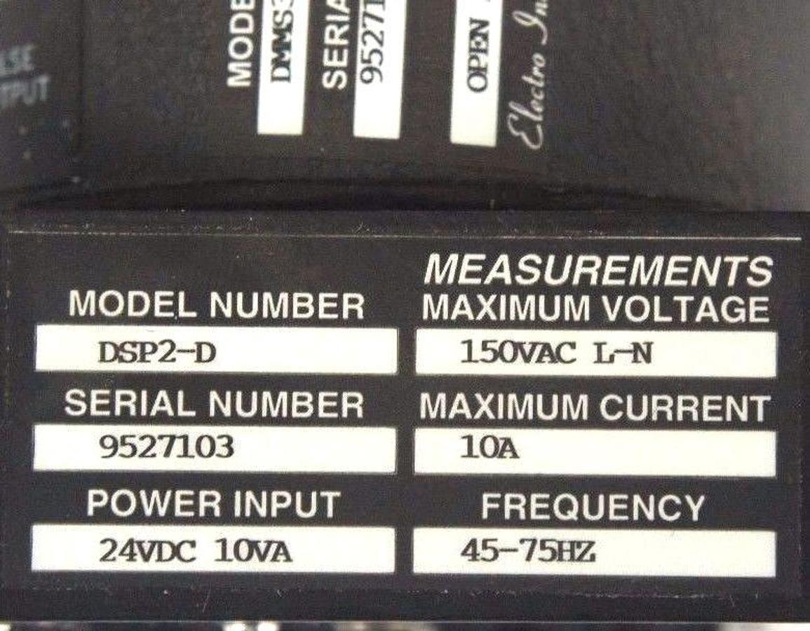 Used NEW ELECTRO INDUSTRIES DMMS300 POWER METER W/ DSP2-D 24VDC, 10VA, 47-75HZ
