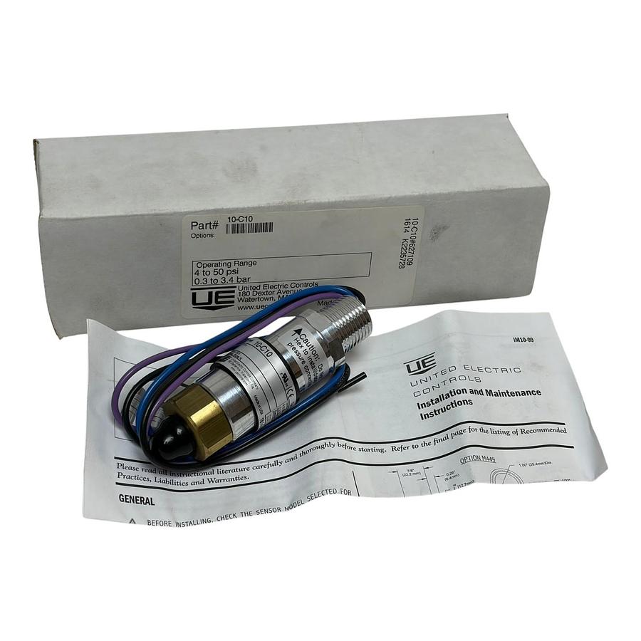 Used United Electric Controls 10-C10 Pressure Switch 4-50 PSI 10 Series New in Box