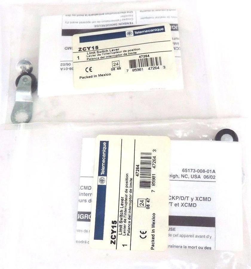 Used LOT OF 2 NEW TELEMECANIQUE ZCY15 LIMIT SWITCHES LEVER ZCY-15