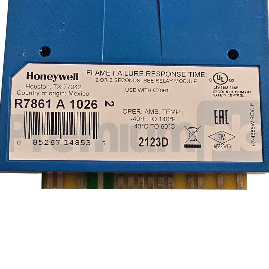 Honeywell R7861A1026 7800 Series Dynamic Self-Check UV Flame Amplifier NSMP
