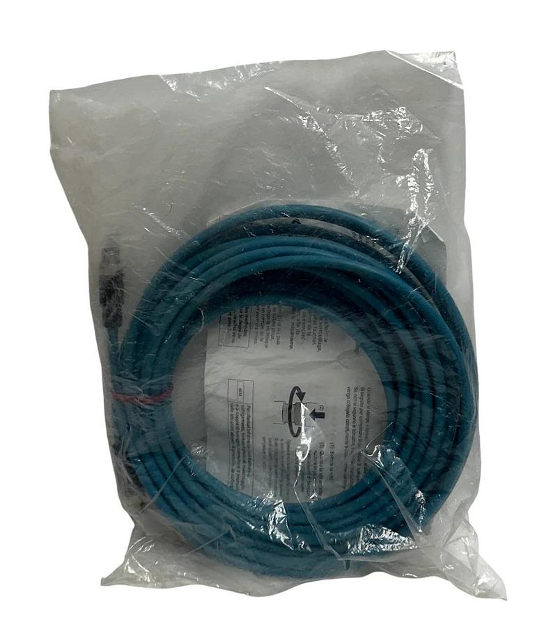 Used 2 KEYENCE OP-88091 / OP88091 OEM EtherNet CABLES M12 4-PIN 10M LENGTH NSFS