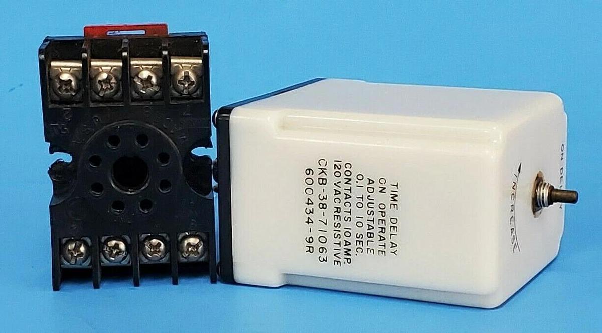 Used POTTER & BRUMFIELD CKB-38-71063 TIME DELAY RELAY 0.1 TO 10 SEC. W/ SL608-S