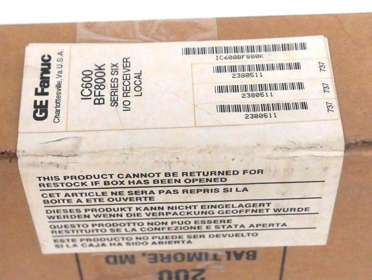 Used FACTORY SEALED GE FANUC IC600BF800K SERIES SIX I/O RECEIVER LOCAL
