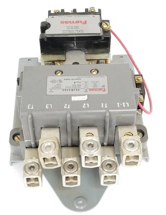 Used NIB FURNAS 40JB32AF MAGNETIC CONTACTOR SIZE: 4, POLES 3