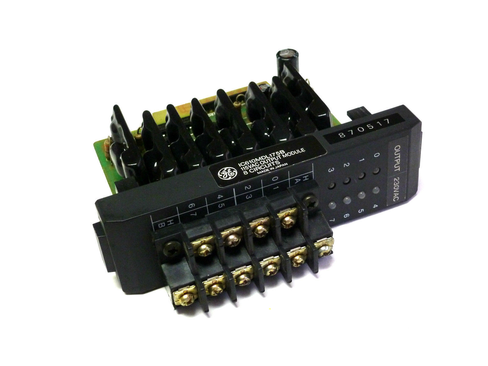 Used GENERAL ELECTRIC IC610MDL175B 115VAC OUTPUT MODULE 8 CIRCUIT