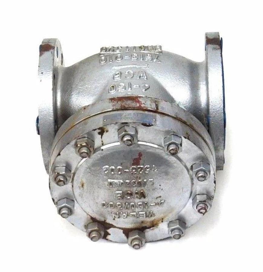 NEW VELAN F12-0114C-02TY FLANGED VALVE 4" CLASS: 150, BS-1868, B16.34, 4-150
