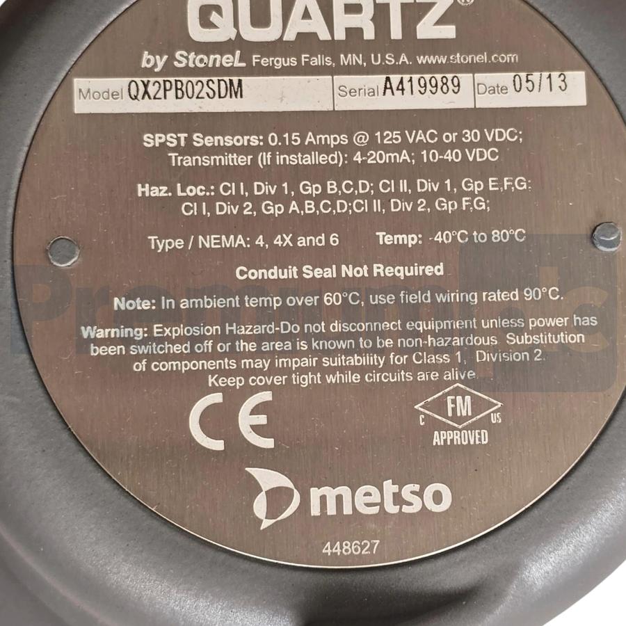 Used StoneL Metso QX2PB02SDM Quartz EXP Valve Position Monitor & Switch SPST 4-20mA
