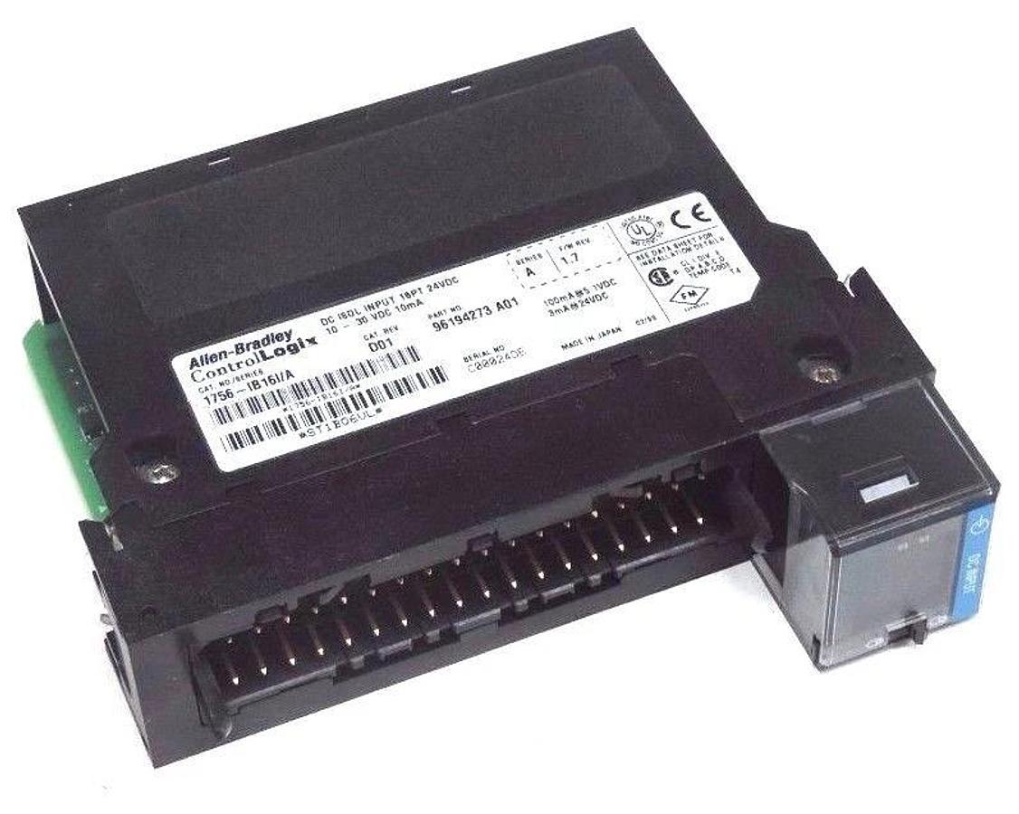 Used ALLEN BRADLEY 1756-IB16I/A INPUT MOUDLE SER A F/W REV 1.7 CAT REV D01 1756IB16IA