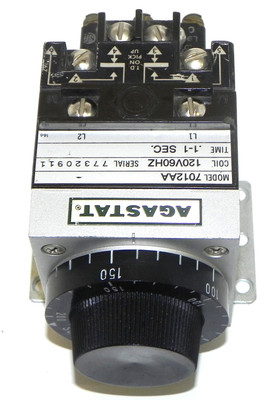 Used AGASTAT 7012AA TIME DELAY RELAY ON-DELAY DPDT 120VAC 0.1-1SECOND