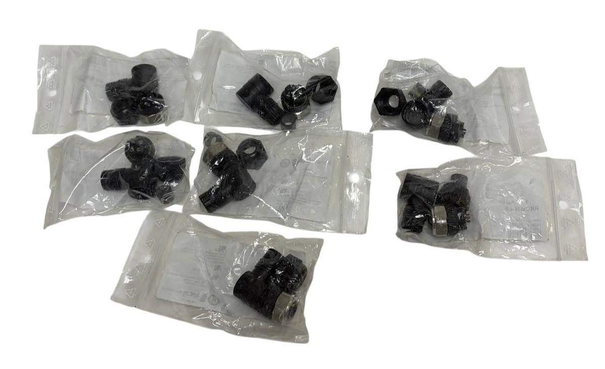 Lumberg RKCWN 4/9 M12 Right Angle 4-Pin Female Connectors 30545 - Lot of 7