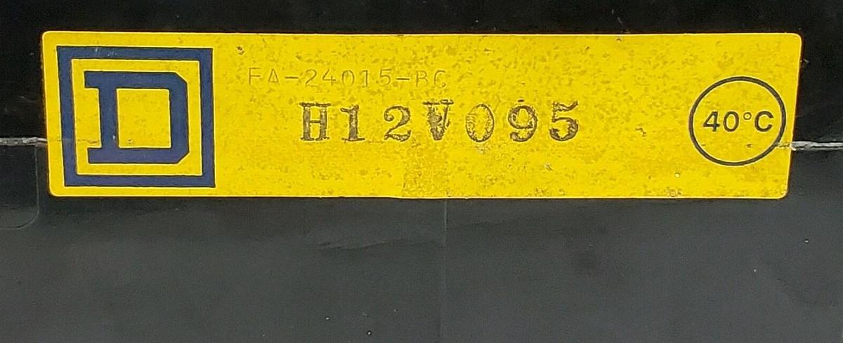 Used SQUARE D FA-24015-BC MOLDED CASE CIRCUIT BREAKER 15AMP 480V, FA24015BC
