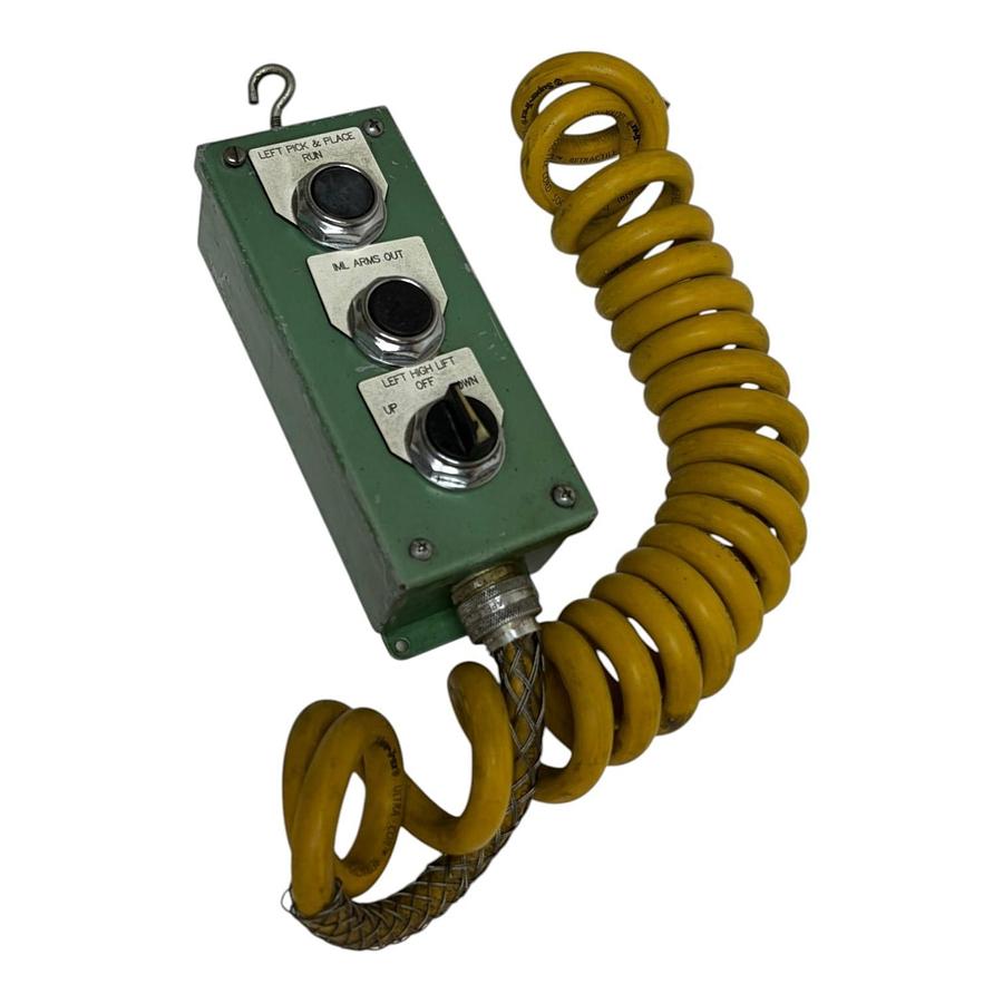 Used Custom Industrial 3-Button Crane Pendant Control Station with Super-Trex Cord