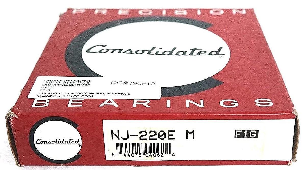 Used NIB CONSOLIDATED NJ-220E M CYLINDRICAL ROLLER BEARING NJ220EM
