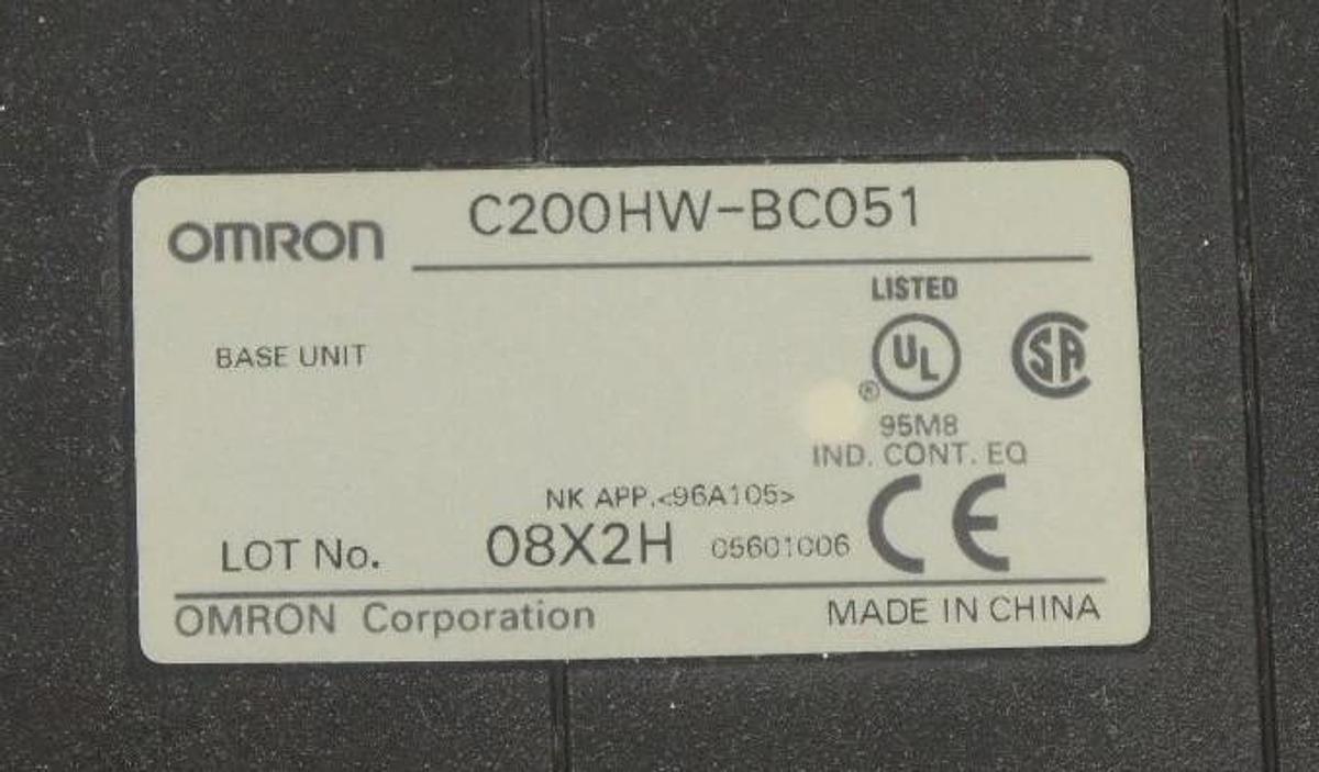 Used OMRON C200HW-BC051 5 SLOT CPU BACKPLANE, C200HWBC051