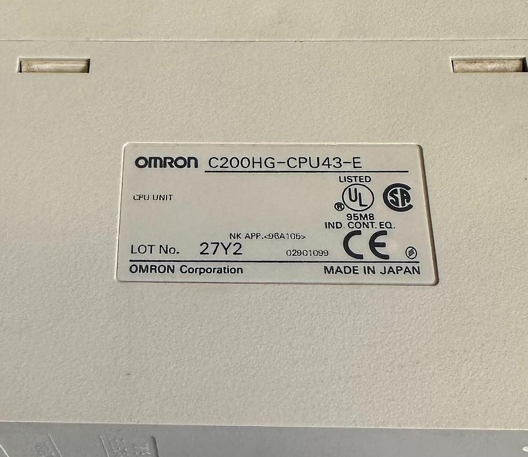Used OMRON C200HG-CPU43-E / C200HGCPU43E SYSMAC C200HG CPU43 PROGRAMMABLE CONTROLLER