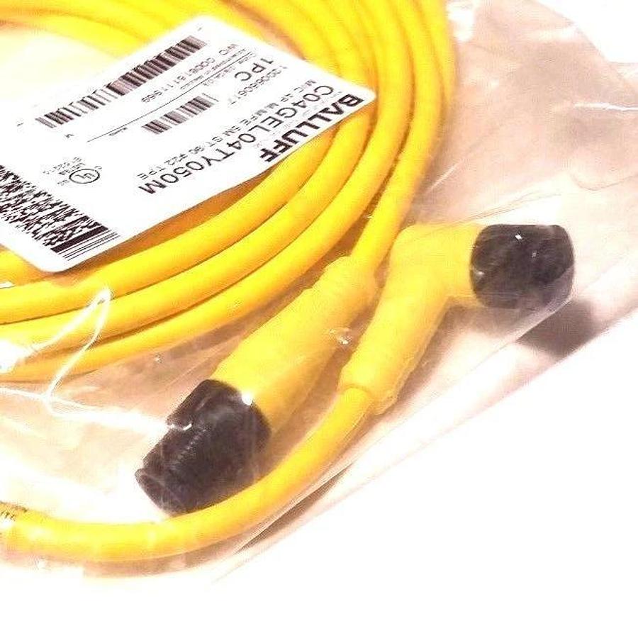 Used NEW BALLUFF C04GEL04TY050M CABLE MIC 4P M/MFE 5M ST/90 #22 TYPE 1200660617