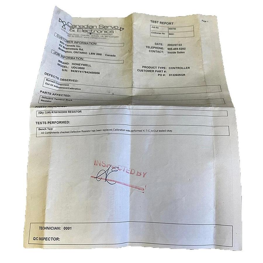 Refurbished REPAIRED HONEYWELL DC300K-E-003-11-0F00-0 / DC300KE003110F000 UDC3000 VERSA-PRO