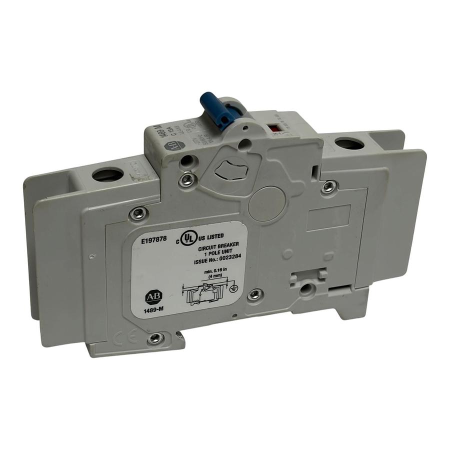 Used Allen Bradley 1489-M1C130 1 Pole 13A Miniature Circuit Breaker Series D UL489