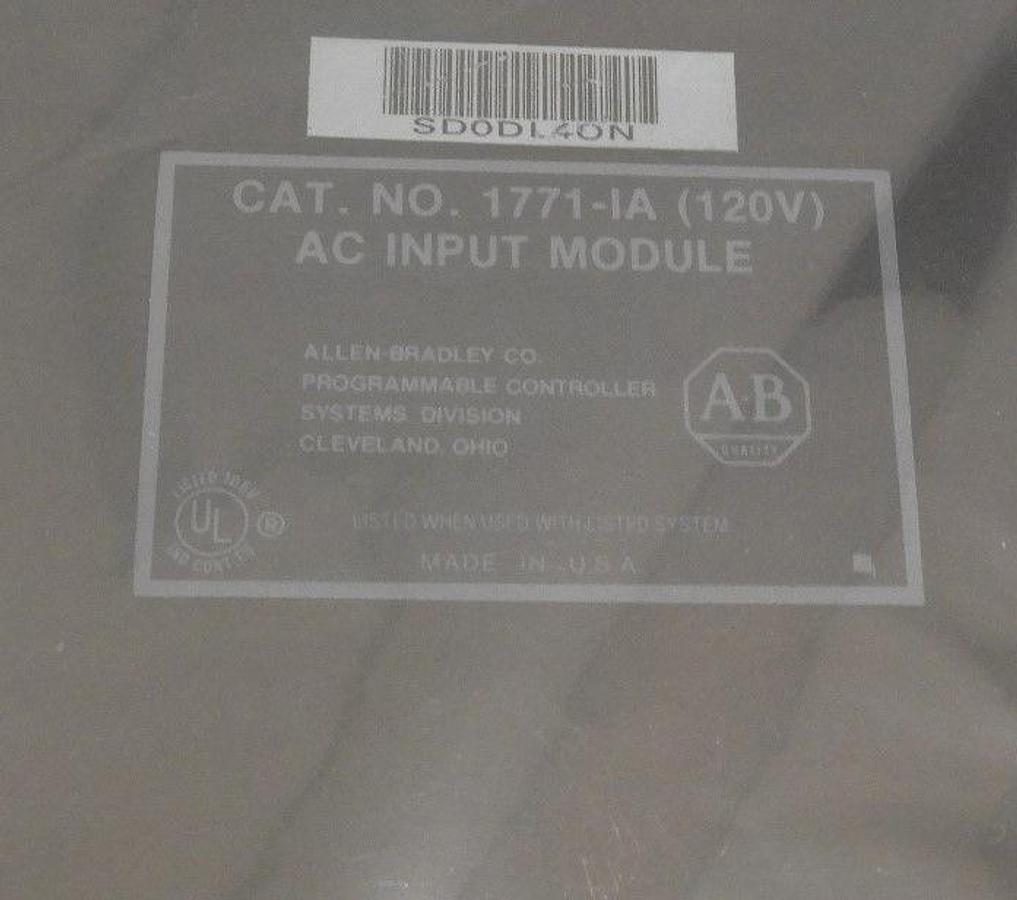 Used REMANUFACTURED ALLEN BRADLEY 1771-IA SER. A, AC INPUT MODULE 1771IA