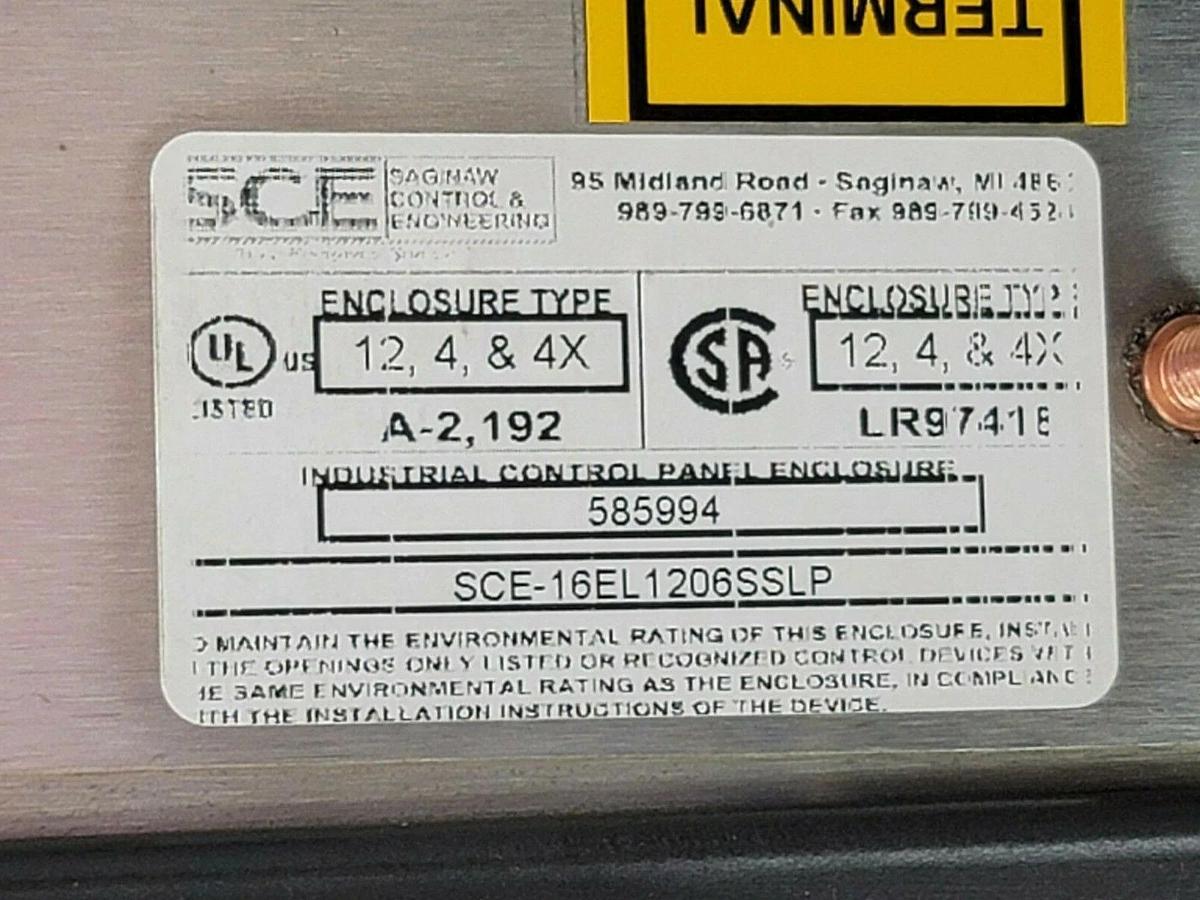 Used NEW ZENON ENVIRONMENTAL 200131-JB#2 ENCLOSURE TYPE NEMA4X 120VAC 3A