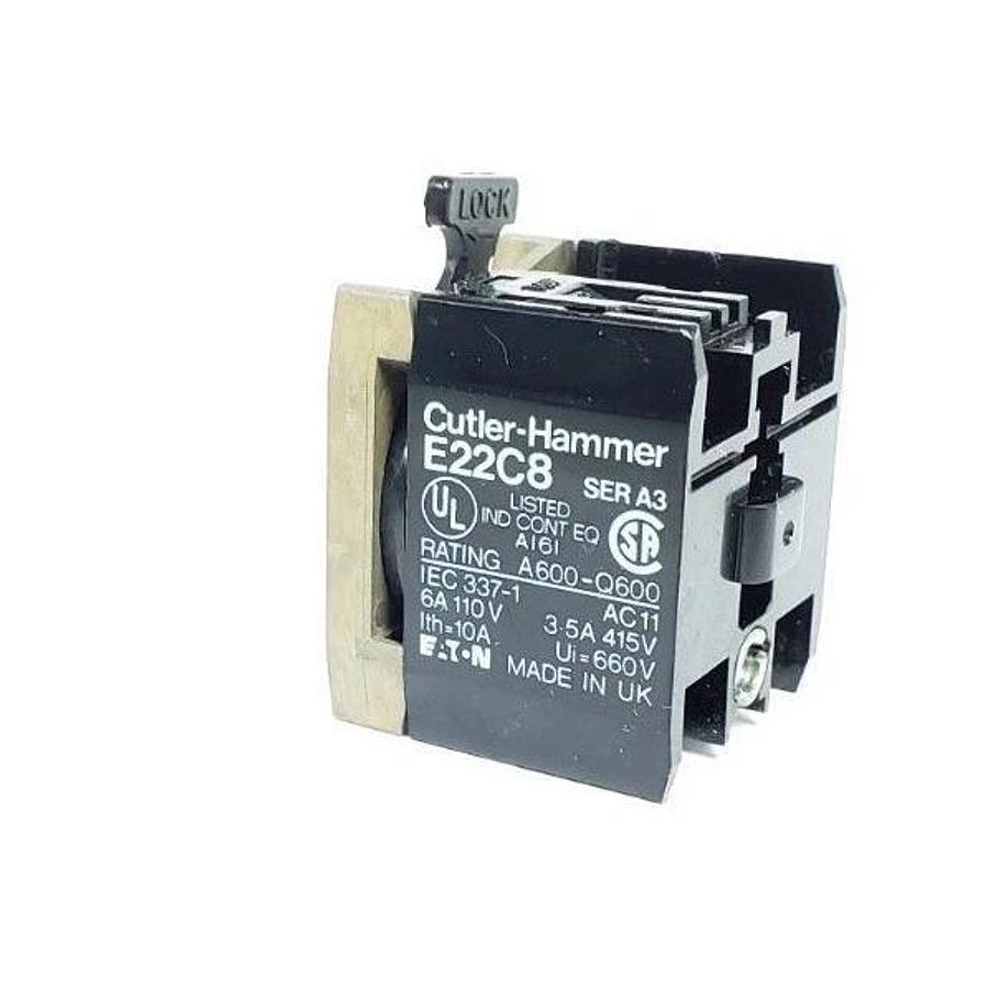 Used LOT OF 3 NIB EATON CUTLER-HAMMER E22C8 CONTACT BLOCKS SER. A3