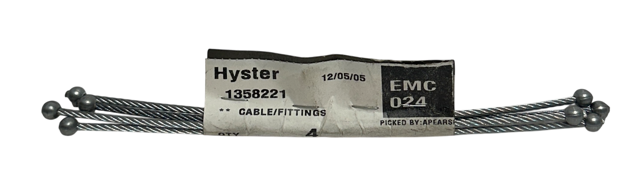 Used 4 HYSTER 1358221 / HY1358221 OEM BRAKE CABLE FITTINGS FOR FORKLIFT NSNP