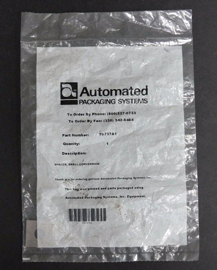 Used NEW AUTOMATED PACKAGING SYSTEMS 70737A1 SPACER, SMALL CONVERSION
