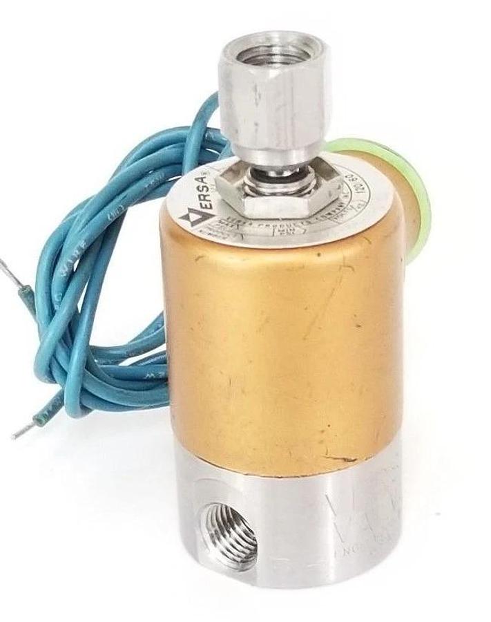 Used VERSA VALVES ESM-3301-66-H-3TC SOLENOID VALVE 75PSI MAX, 10W, 120V, 60HZ