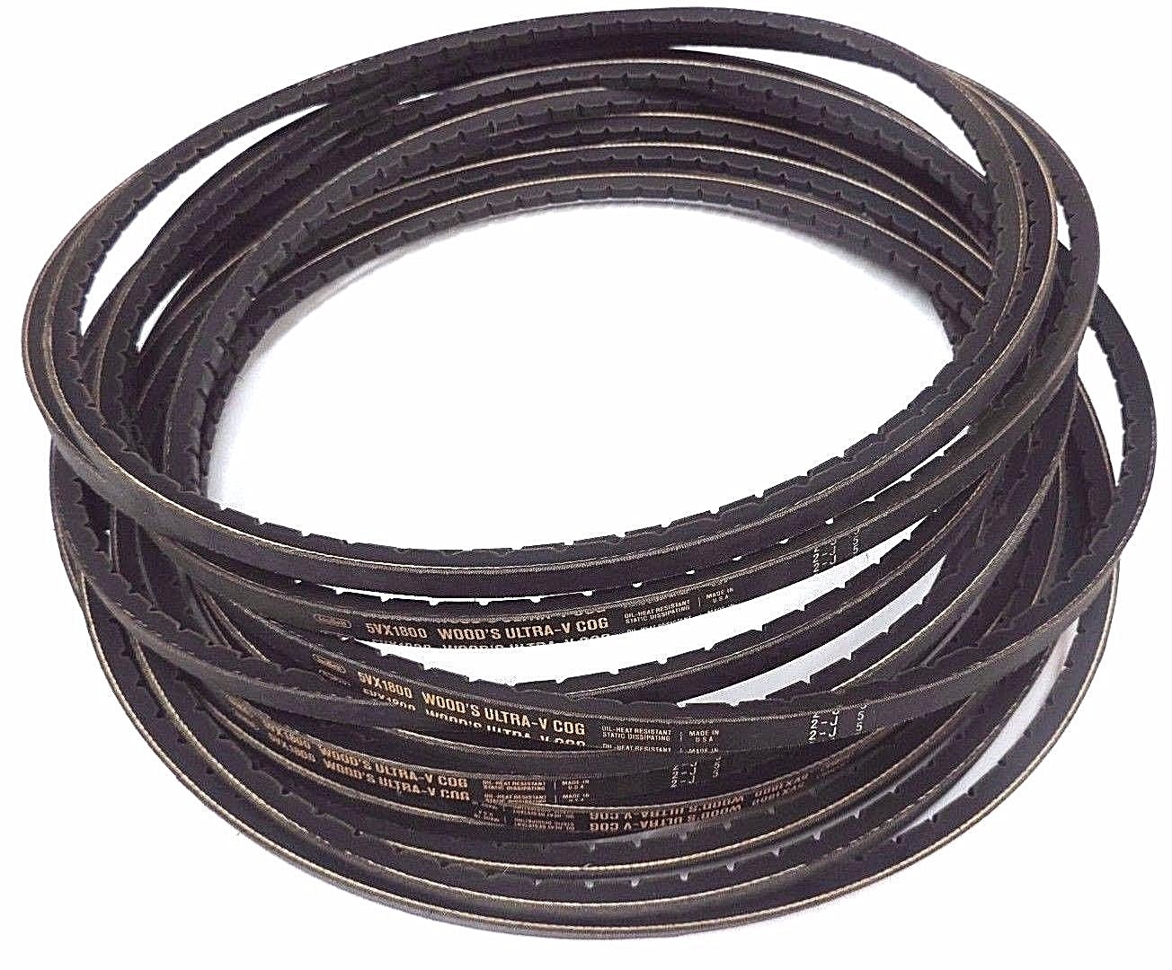 LOT OF 4 NEW TB WOOD'S 5VX1800 ULTRA-V COG BELTS TOP WIDTH 5/8'' LENGTH 180''
