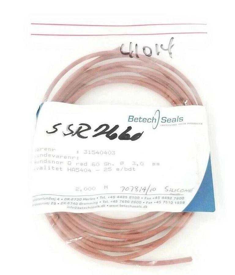 Used NEW BETECH SEALS 31540403 SILICONE SEAL HA5404-24 M/BDT, 2.000 M
