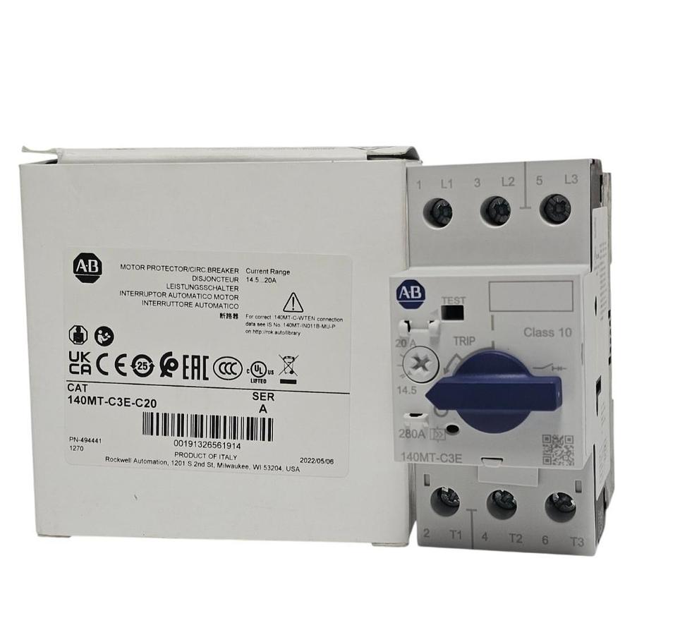 NIB ALLEN BRADLEY 140MT-C3E-C20 MOTOR PROTECTOR/CIRC. BREAKER 140MTC3EC20 SER. A