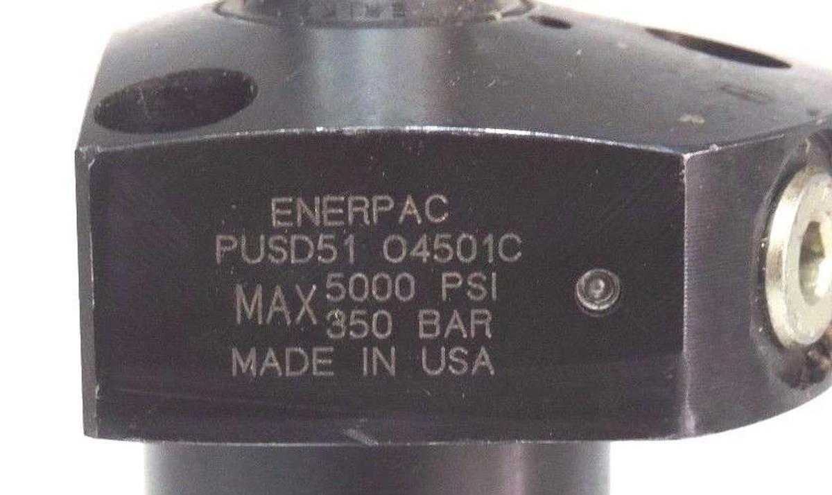 Used ENERPAC PUSD51 PULL CYLINDER UPPER FLANGE MODEL PU 5000 PSI MAX 350 BAR