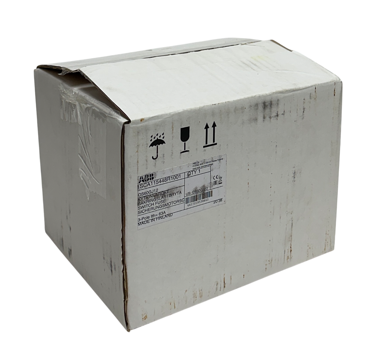 Used ABB 1SCA115448R1001 / OS60GJ12 FUSIBLE DISCONNECT SWITCH 3-POLE 60A CLASS J NSMP
