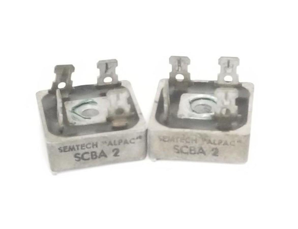 Used LOT OF 2 SEMTECH SCBA-2 BRIDGE RECTIFIERS 200-600V 25AMP 1PHASE "ALPAC" SCBA2