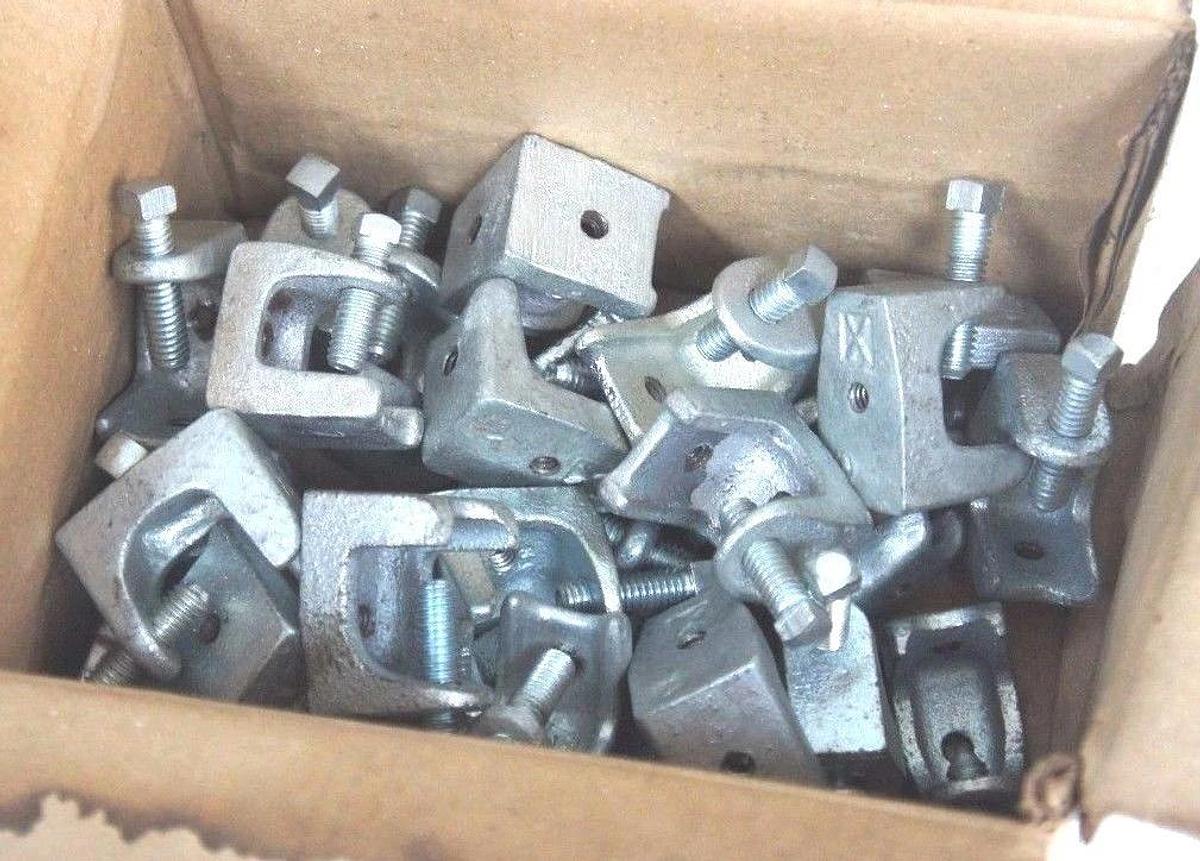 LOT OF 26 NEW TOPAZ MALLEABLE IRON 1" BEAM CLAMPS 1/4"-20