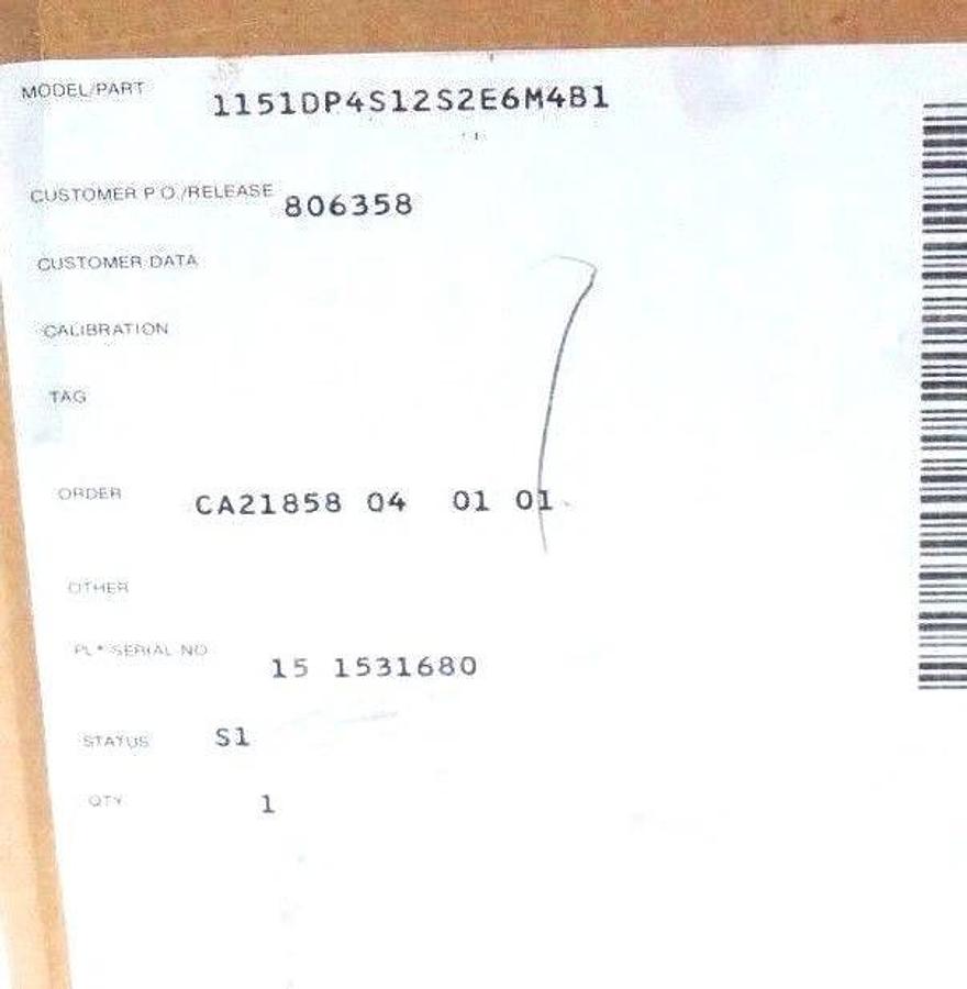 ROSEMOUNT 1151DP4S12S2E6M4B1 SMART PRESSURE TRANSMITTER 1199CAP11D25A11M0044 NEW
