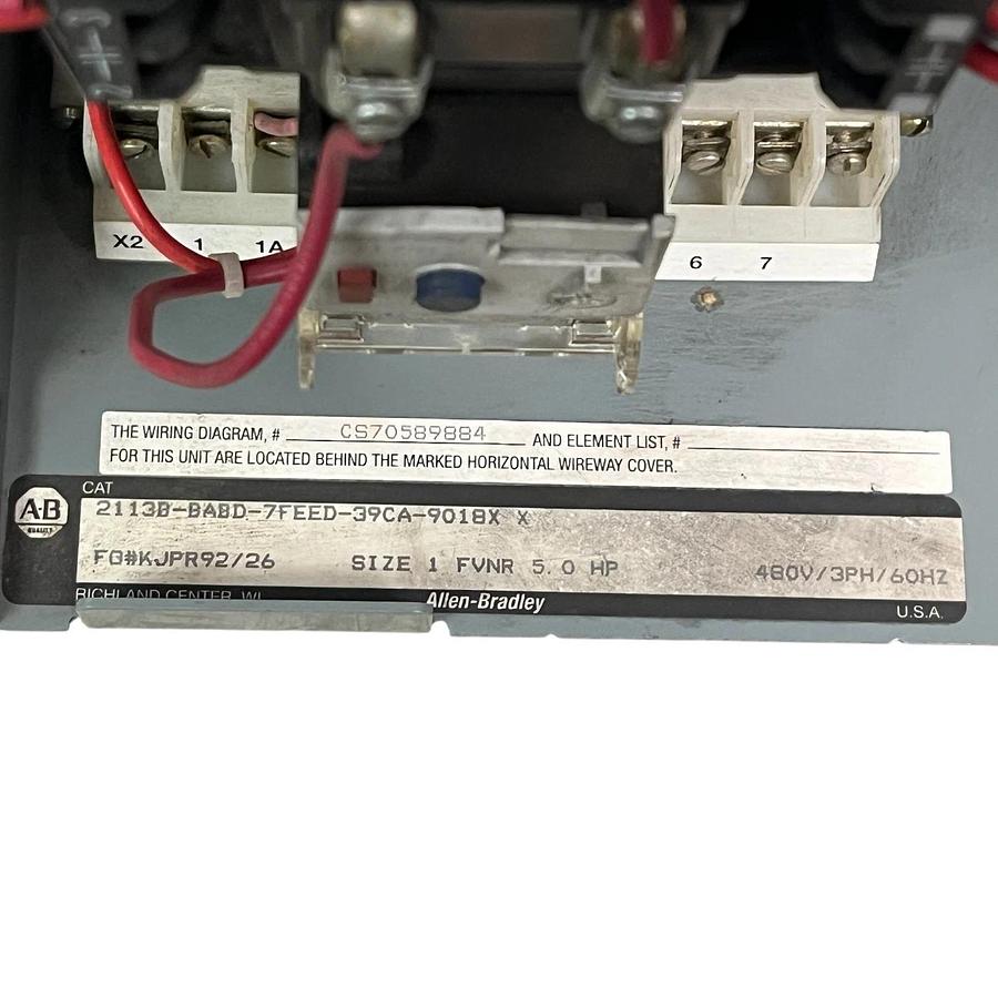 Allen-Bradley 2113B Size 1 MCC Bucket Centerline 2100 5HP 480V 140M-I8P-C15S 509