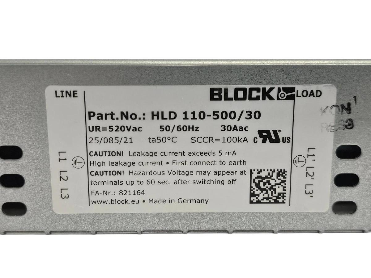 NEW BLOCK HLD 110-500/30 FILTER APPLICATIONS:GENERAL PURPOSE 520Vac 30Aac