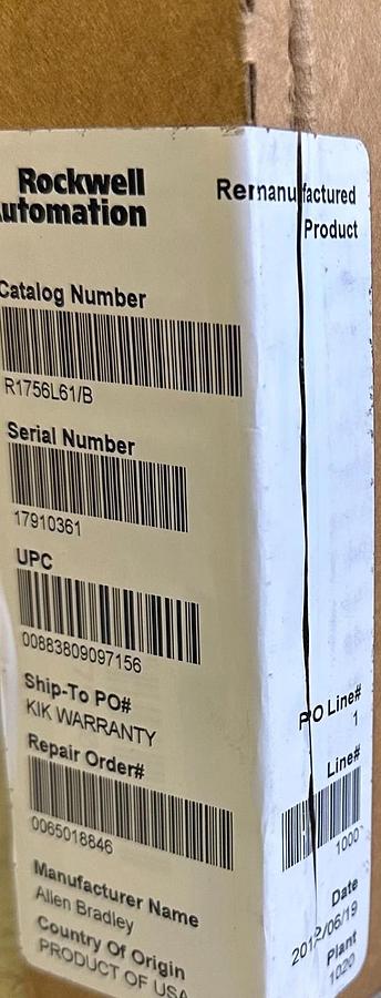 Refurbished REPAIRED ALLEN BRADLEY 1756-L61 /B ControlLogix 5561 PROCESSOR Logix PAC 1756L61