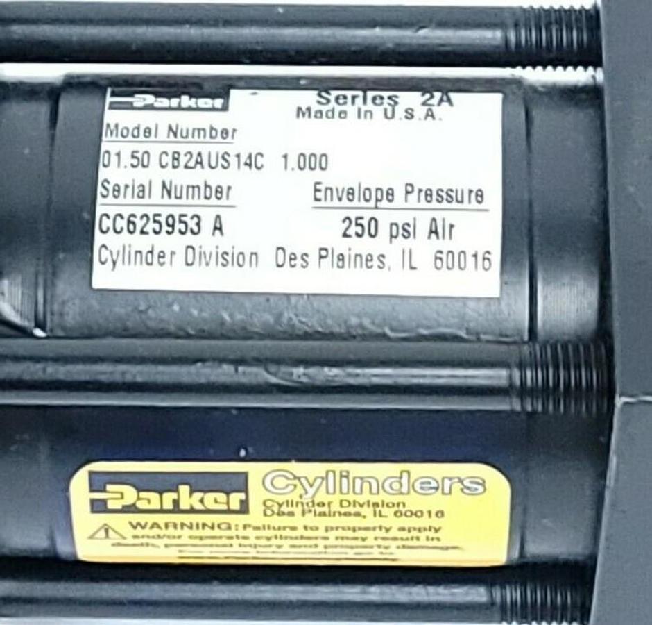 Used NEW PARKER 01.50 CB2AUS14C SERIES 2A CYLINDER 250 PSI AIR