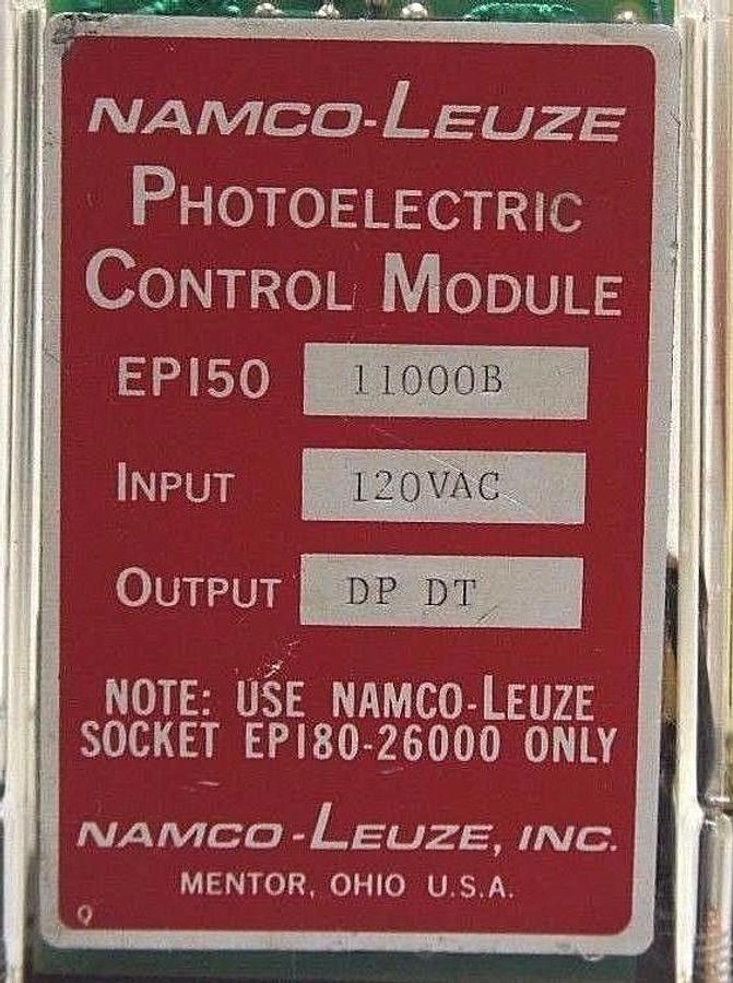 Used NAMCO LEUZE EP150-11000B PHOTOELECTRIC CONTROL MODULE W/ EP180-26000 BASE