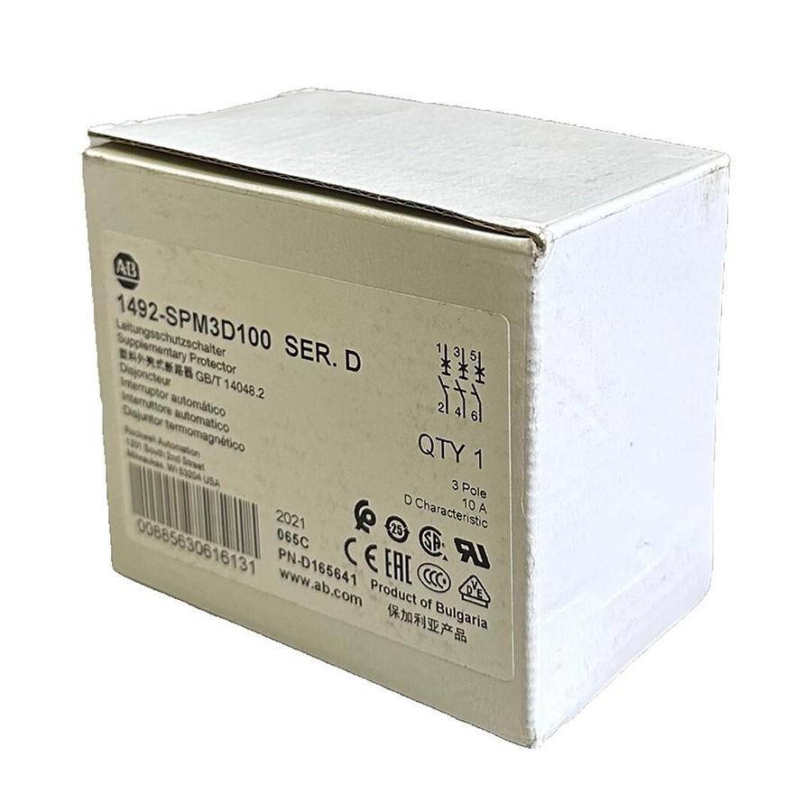 Used NEW ALLEN BRADLEY 1492-SPM3D100 /D SUPPLEMENTARY PROTECTOR 3P 10A 1492SPM3D100