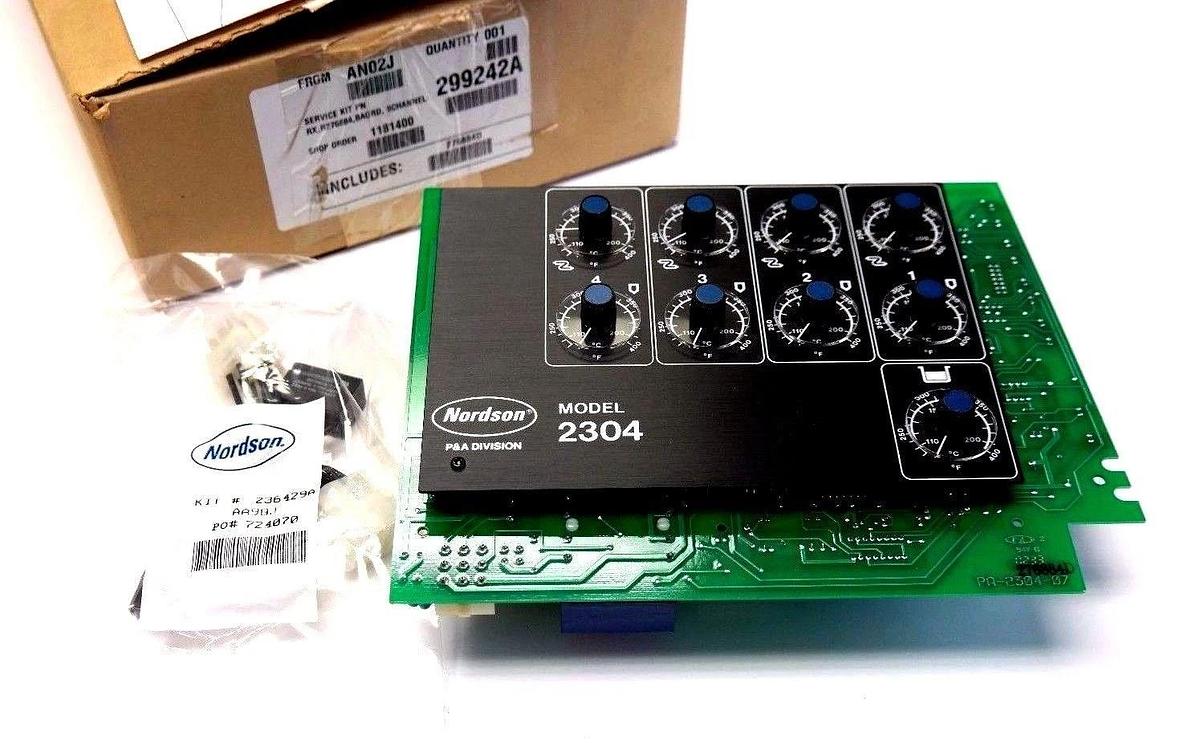 Used NEW NORDSON 2304 9-CHANNEL TEMPERATURE CONTROL BOARD 299242A KIT W/ 276884D