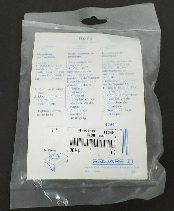 Used NEW SQUARE D B705 "B" HUB 3/4''