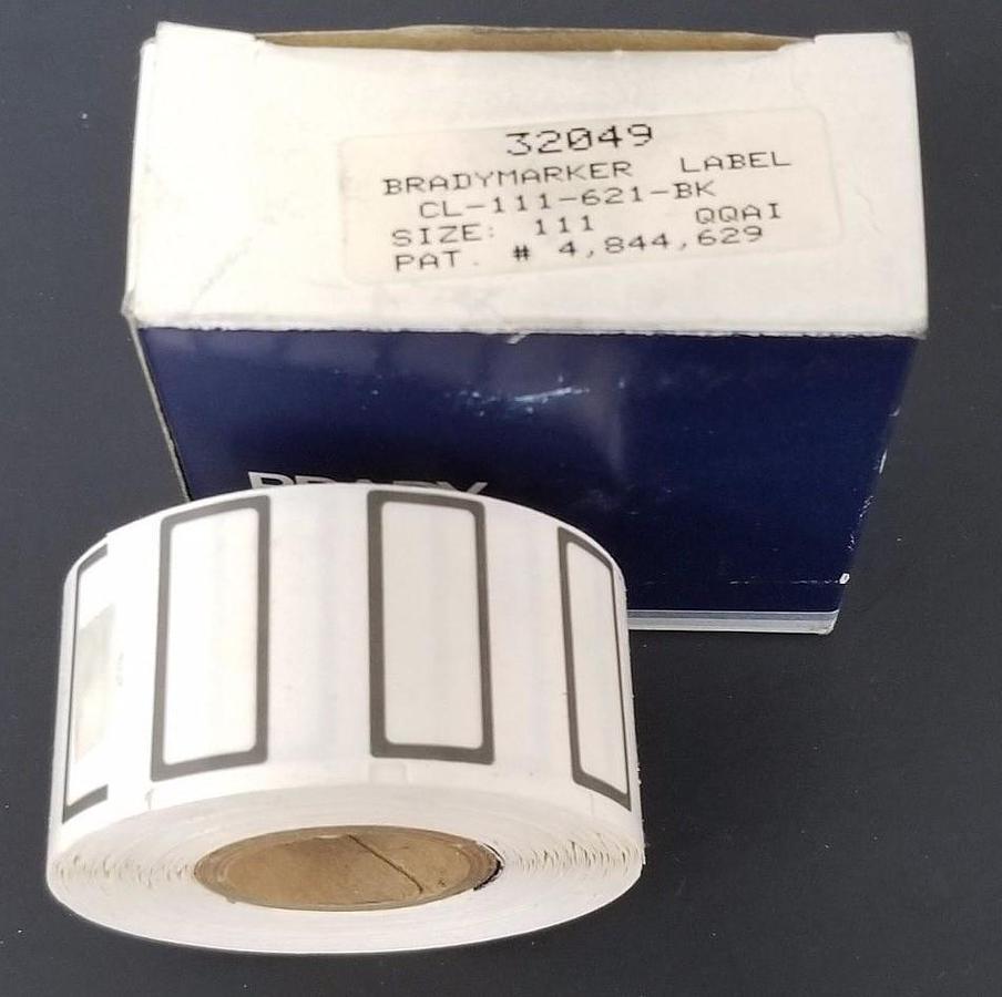 NIB BRADY 32049 BRADYMARKER LABEL CL-111-621-BK SIZE: 111, QTY: 500