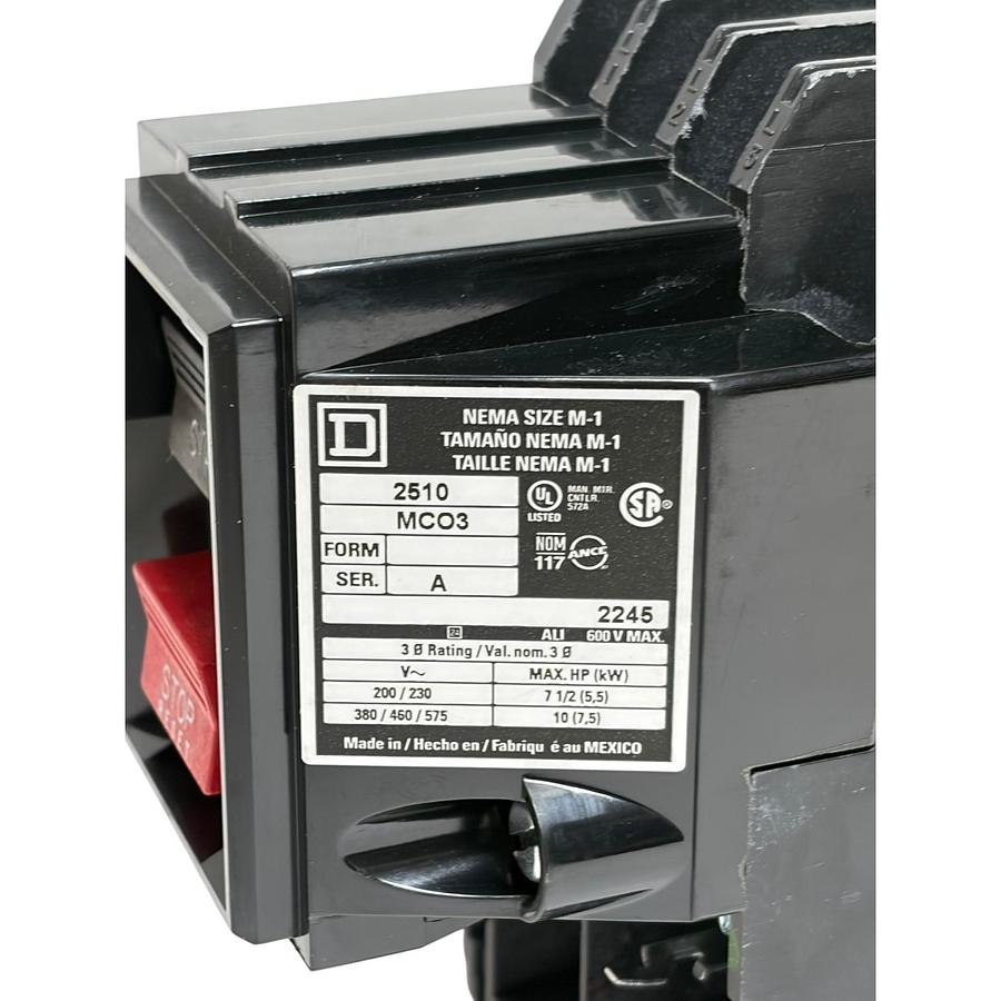 Used Square D 2510MCO3 AC Manual Starter NEMA Size M-1 3-Phase Series A New