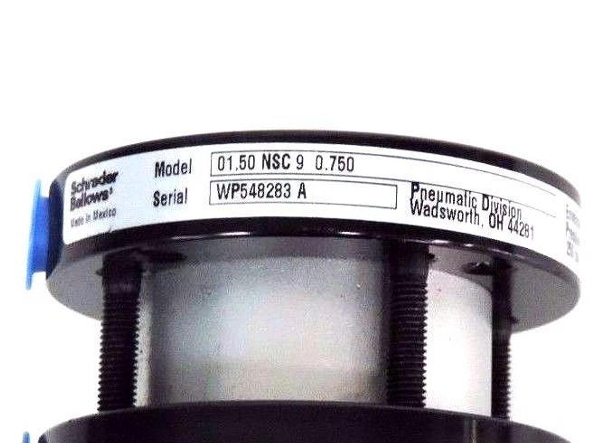 NEW SCHRADER BELLOWS 01.50 NSC 9 0.750 PNEUMATIC CYLINDER 250PSI, 0150NSC90750