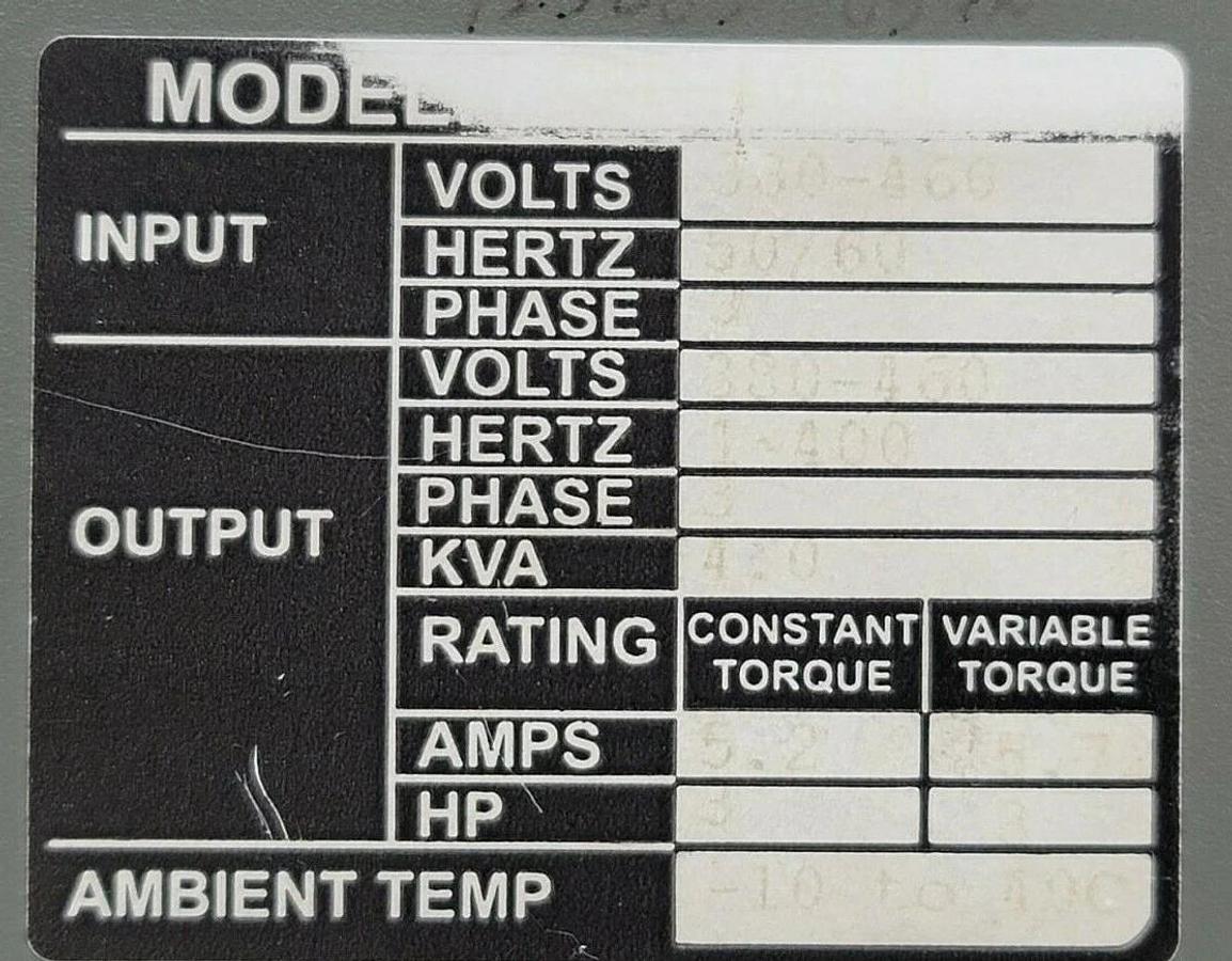 Used MOTORTRONICS CSD-403-N AC INVERTER DRIVE CSD SERIES 3HP 460VAC CSD-403N, CSD403N